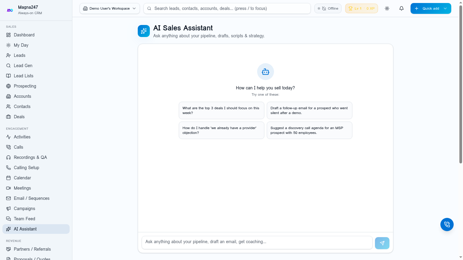 Maggie AI assistant drafting a follow-up email with call summary